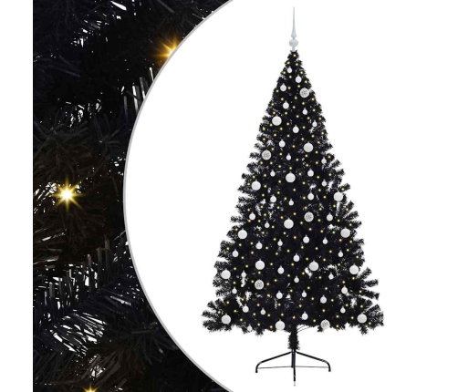 Mākslīgais Led Ziemassvētku Eglīte Su 300 Led Melna 210 Cm Pvc Vidaxl