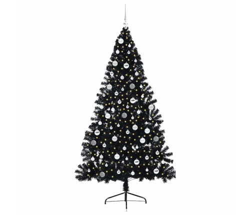 Mākslīgais Led Ziemassvētku Eglīte Su 300 Led Melna 210 Cm Pvc Vidaxl