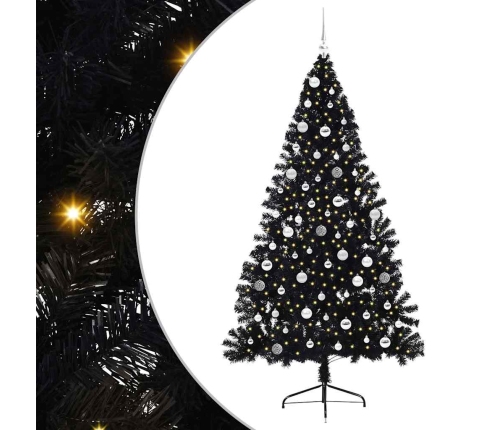 Mākslīgais Led Ziemassvētku Eglīte Su 300 Led Melna 210 Cm Pvc Vidaxl