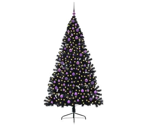 Mākslīgais Led Ziemassvētku Eglīte Su 300 Led Melna 210 Cm Pvc Vidaxl