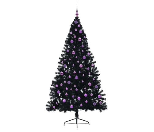 Mākslīgais Led Ziemassvētku Eglīte Su 300 Led Melna 210 Cm Pvc Vidaxl