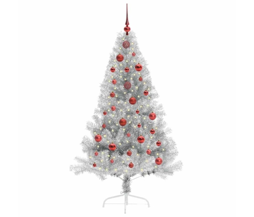 Mākslīgais Led Ziemassvētku Eglīte Sudraba 150 Cm Pet Vidaxl
