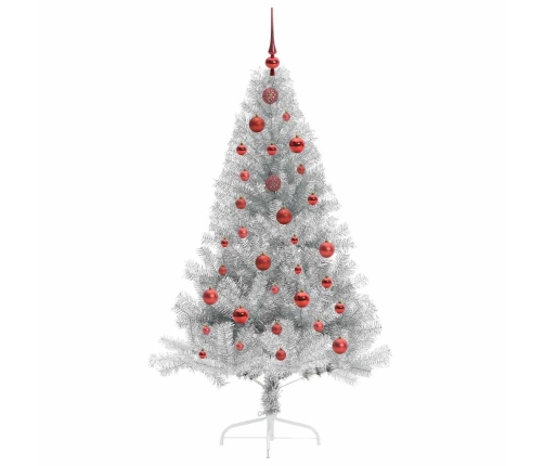 Mākslīgais Led Ziemassvētku Eglīte Sudraba 150 Cm Pet Vidaxl