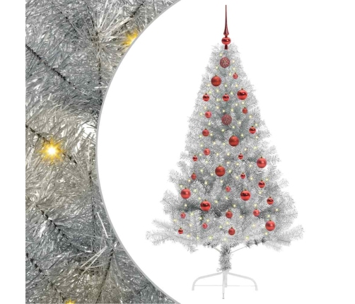 Mākslīgais Led Ziemassvētku Eglīte Sudraba 150 Cm Pet Vidaxl