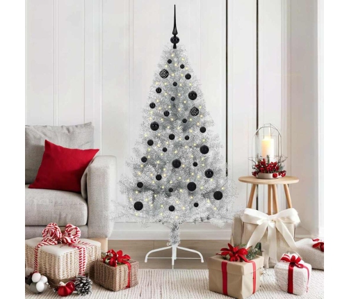 Mākslīgais Led Ziemassvētku Eglīte Sudraba 150 Cm Pet Vidaxl