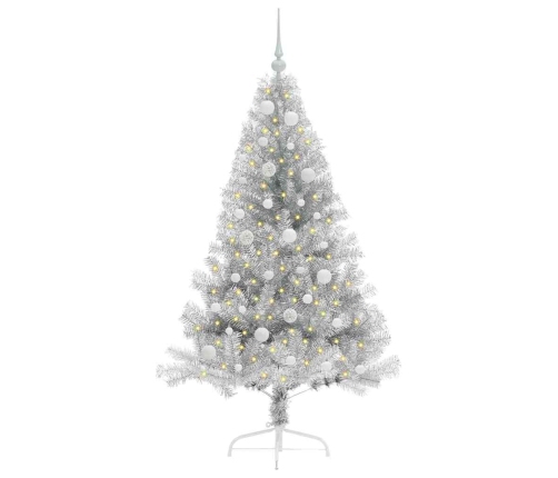 Mākslīgais Led Ziemassvētku Eglīte Sudraba 150 Cm Pet Vidaxl