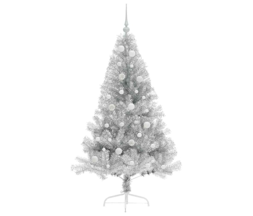 Mākslīgais Led Ziemassvētku Eglīte Sudraba 150 Cm Pet Vidaxl