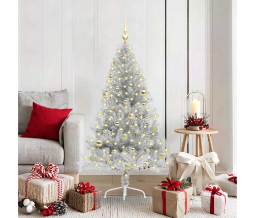 Mākslīgais Led Ziemassvētku Eglīte Sudraba 150 Cm Pet Vidaxl
