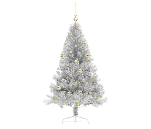 Mākslīgais Led Ziemassvētku Eglīte Sudraba 150 Cm Pet Vidaxl