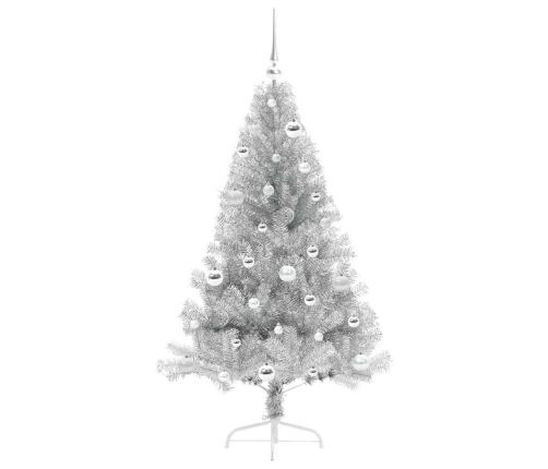 Mākslīgais Led Ziemassvētku Eglīte Sudraba 150 Cm Pet Vidaxl