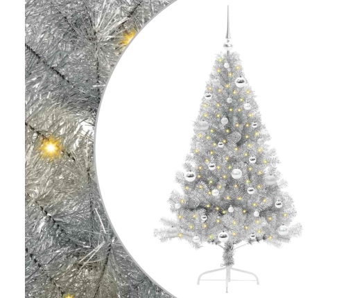 Mākslīgais Led Ziemassvētku Eglīte Sudraba 150 Cm Pet Vidaxl