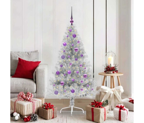 Mākslīgais Led Ziemassvētku Eglīte Sudraba 150 Cm Pet Vidaxl