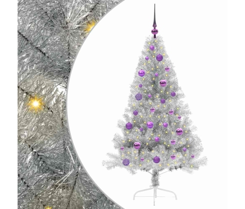 Mākslīgais Led Ziemassvētku Eglīte Sudraba 150 Cm Pet Vidaxl
