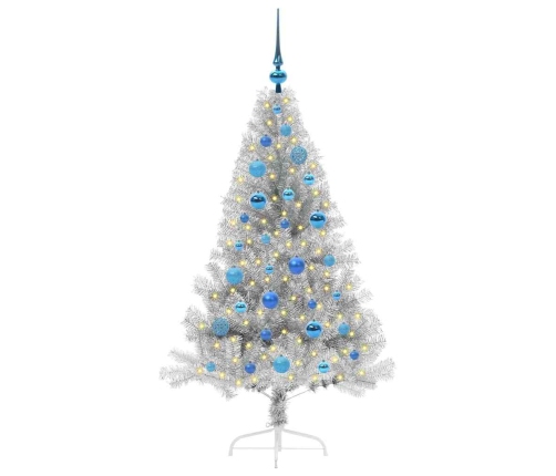 Mākslīgais Led Ziemassvētku Eglīte Sudraba 150 Cm Pet Vidaxl