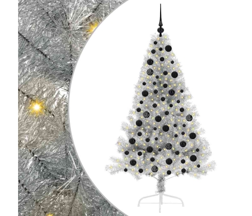 Mākslīgais Led Ziemassvētku Eglīte Sudraba 180 Cm Pet Vidaxl