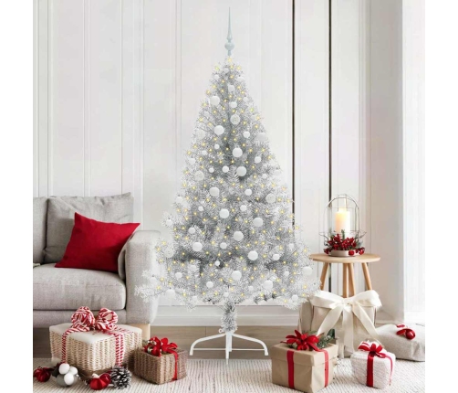 Mākslīgais Led Ziemassvētku Eglīte Sudraba 180 Cm Pet Vidaxl