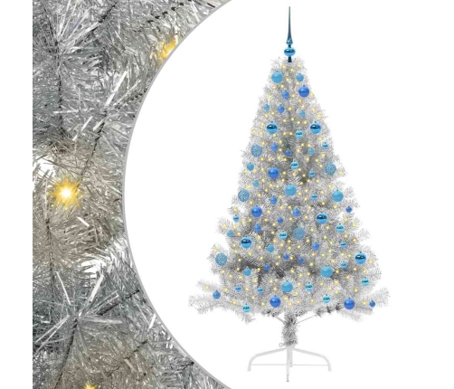 Mākslīgais Led Ziemassvētku Eglīte Sudraba 180 Cm Pet Vidaxl