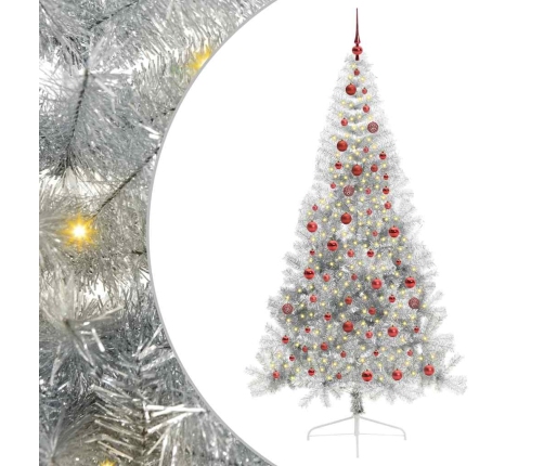 Mākslīgais Led Ziemassvētku Eglīte Sudraba 210 Cm Pet Vidaxl