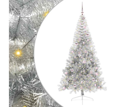 Mākslīgais Led Ziemassvētku Eglīte Sudraba 210 Cm Pet Vidaxl