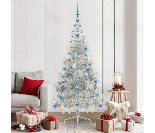 Mākslīgais Led Ziemassvētku Eglīte Sudraba 210 Cm Pet Vidaxl