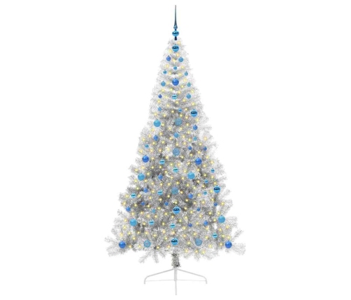 Mākslīgais Led Ziemassvētku Eglīte Sudraba 210 Cm Pet Vidaxl