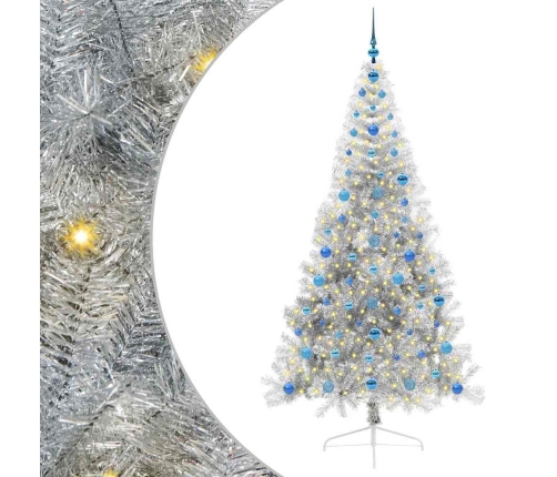 Mākslīgais Led Ziemassvētku Eglīte Sudraba 210 Cm Pet Vidaxl