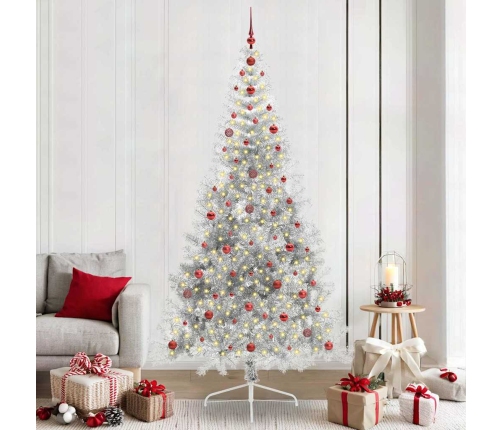 Mākslīgais Led Ziemassvētku Eglīte Sudraba 240 Cm Pet Vidaxl