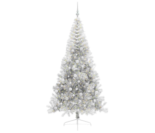 Mākslīgais Led Ziemassvētku Eglīte Sudraba 240 Cm Pet Vidaxl