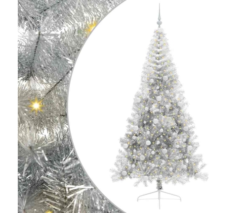 Mākslīgais Led Ziemassvētku Eglīte Sudraba 240 Cm Pet Vidaxl