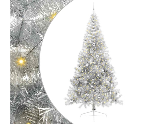 Mākslīgais Led Ziemassvētku Eglīte Sudraba 240 Cm Pet Vidaxl