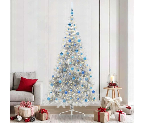 Mākslīgais Led Ziemassvētku Eglīte Sudraba 240 Cm Pet Vidaxl
