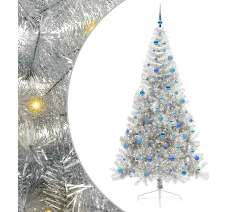 Mākslīgais Led Ziemassvētku Eglīte Sudraba 240 Cm Pet Vidaxl