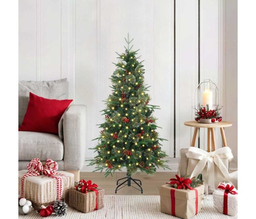 Mākslīgā Saliekamā Ziemassvētku Egle Zaļa 120 Cm Pe Un Pvc Vidaxl