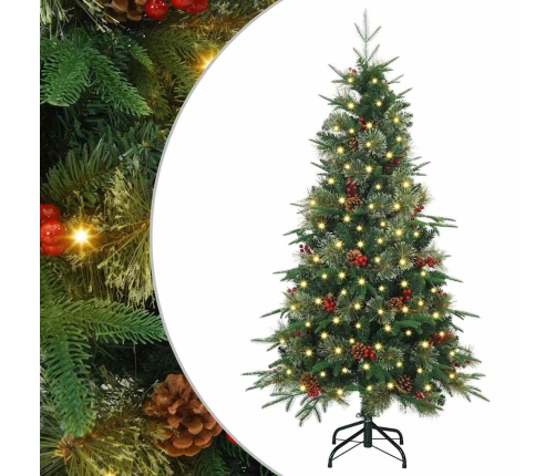 Mākslīgā Saliekamā Ziemassvētku Egle Zaļa 120 Cm Pe Un Pvc Vidaxl