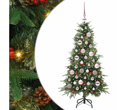 Mākslīgā Saliekamā Ziemassvētku Egle Zaļa 120 Cm Pe Un Pvc Vidaxl