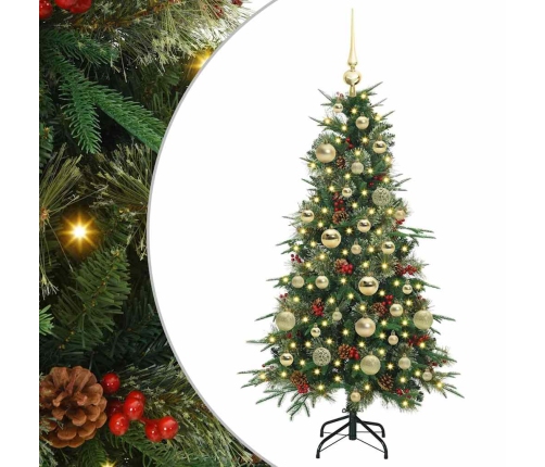 Mākslīgā Saliekamā Ziemassvētku Egle Zaļa 120 Cm Pe Un Pvc Vidaxl