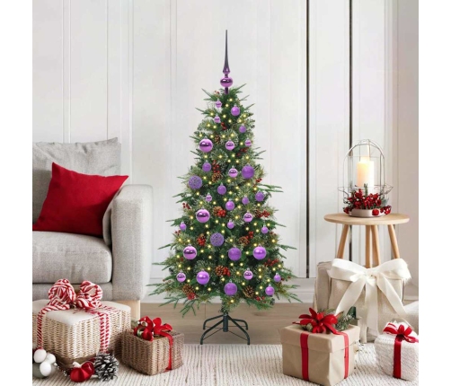 Mākslīgā Saliekamā Ziemassvētku Egle Zaļa 120 Cm Pe Un Pvc Vidaxl