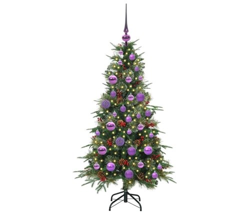 Mākslīgā Saliekamā Ziemassvētku Egle Zaļa 120 Cm Pe Un Pvc Vidaxl