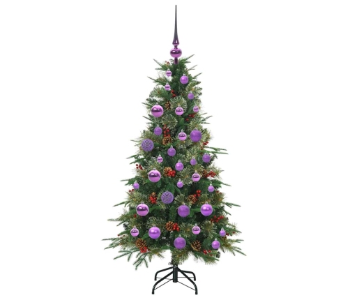 Mākslīgā Saliekamā Ziemassvētku Egle Zaļa 120 Cm Pe Un Pvc Vidaxl