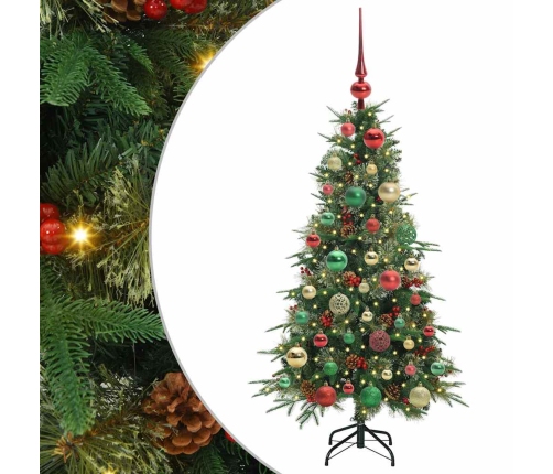 Mākslīgā Saliekamā Ziemassvētku Egle Zaļa 120 Cm Pe Un Pvc Vidaxl