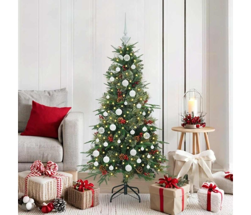Mākslīgā Saliekamā Ziemassvētku Egle Zaļa 150 Cm Pe Un Pvc Vidaxl