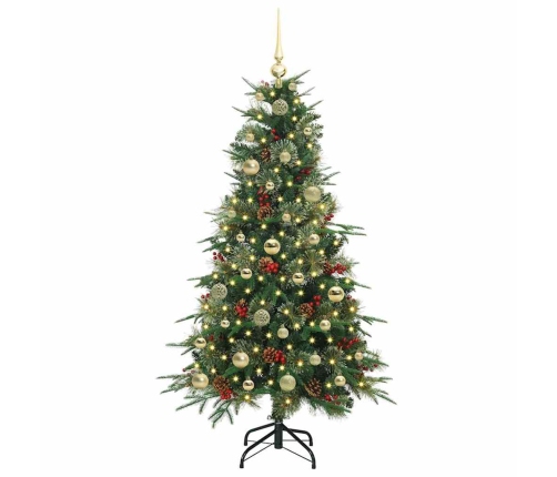 Mākslīgā Saliekamā Ziemassvētku Egle Zaļa 150 Cm Pe Un Pvc Vidaxl