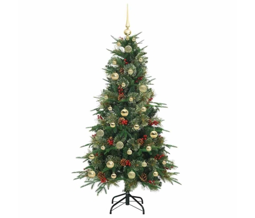 Mākslīgā Saliekamā Ziemassvētku Egle Zaļa 150 Cm Pe Un Pvc Vidaxl