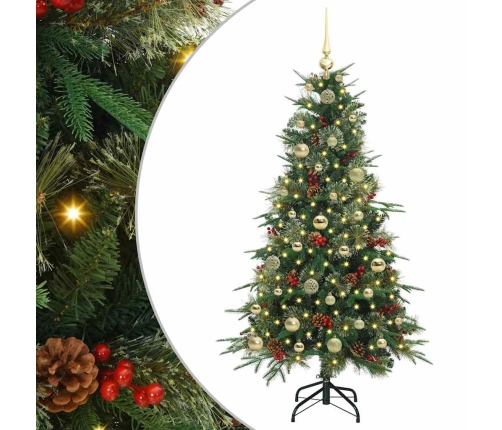 Mākslīgā Saliekamā Ziemassvētku Egle Zaļa 150 Cm Pe Un Pvc Vidaxl
