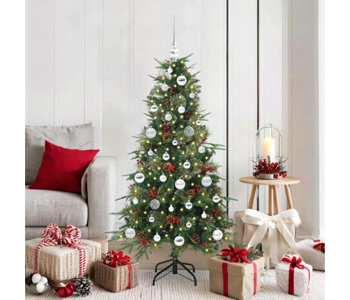 Mākslīgā Saliekamā Ziemassvētku Egle Zaļa 150 Cm Pe Un Pvc Vidaxl