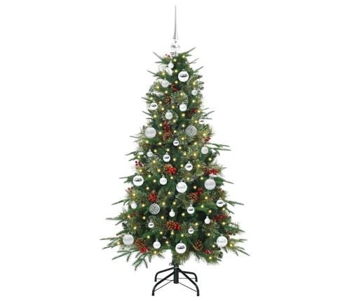 Mākslīgā Saliekamā Ziemassvētku Egle Zaļa 150 Cm Pe Un Pvc Vidaxl