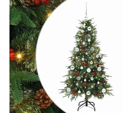 Mākslīgā Saliekamā Ziemassvētku Egle Zaļa 150 Cm Pe Un Pvc Vidaxl