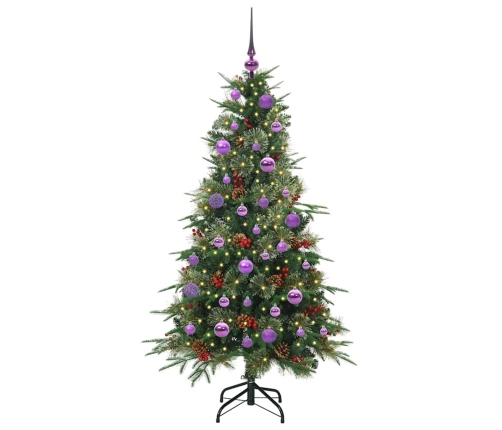 Mākslīgā Saliekamā Ziemassvētku Egle Zaļa 150 Cm Pe Un Pvc Vidaxl