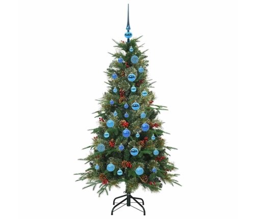 Mākslīgā Saliekamā Ziemassvētku Egle Zaļa 150 Cm Pe Un Pvc Vidaxl