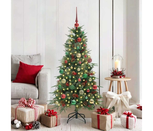Mākslīgā Saliekamā Ziemassvētku Egle Zaļa 150 Cm Pe Un Pvc Vidaxl